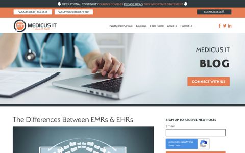 The Differences Between EMRs & EHRs - Medicus IT