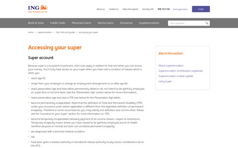 Accessing your Super - ING