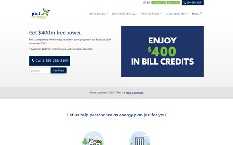 Just Energy: Electric Company & Gas Supplier | 866-288-3105