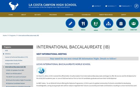 International Baccalaureate (IB) - La Costa Canyon