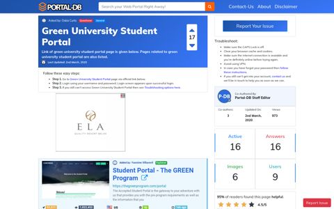 Green University Student Portal