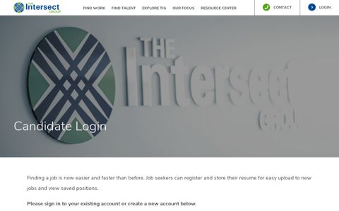 Candidate Login - The Intersect Group