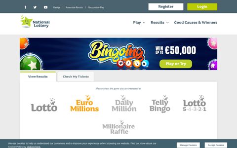 View Euromillions Results | Results | Irish National Lottery