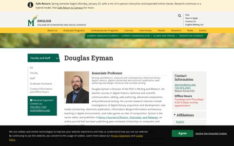 English | Faculty and Staff: Douglas Eyman - English, GMU