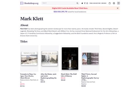 Mark Klett - Bookshop: Buy books online. Support local bookstores.