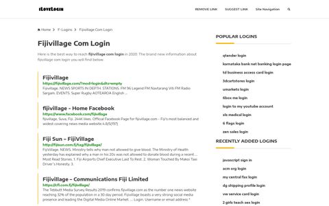 Fijivillage Com Login ❤️ One Click Access - iLoveLogin