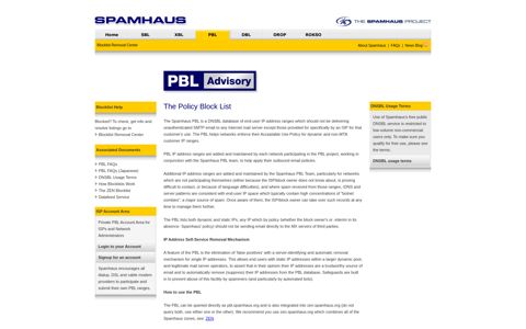 The Spamhaus Project - PBL