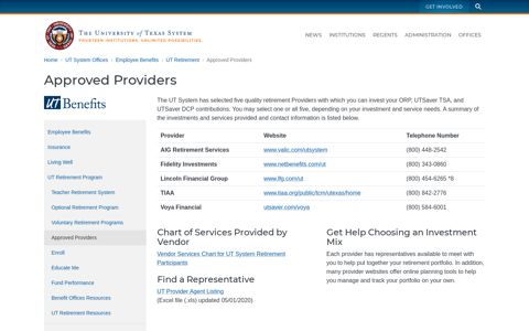 Approved Providers | University of Texas System