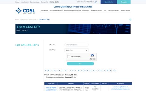 DPs - CDSL