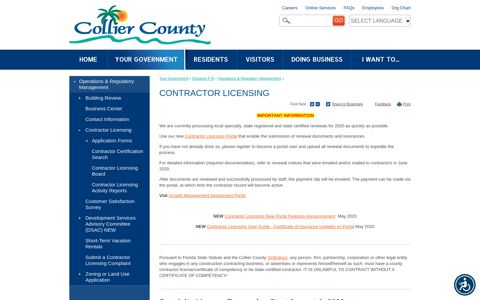Contractor Licensing | Collier County, FL