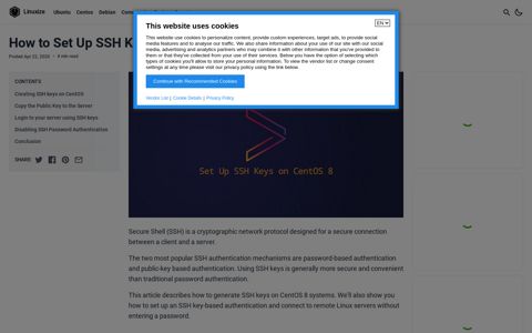 How to Set Up SSH Keys on CentOS 8 | Linuxize