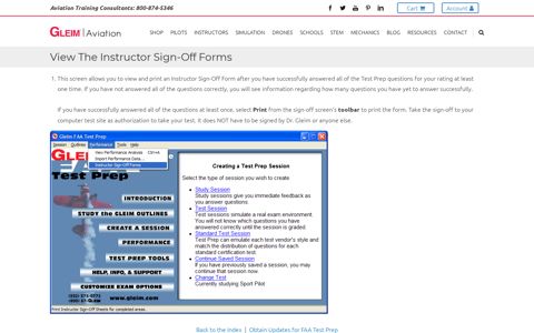 View the Instructor Sign-Off Forms - Gleim