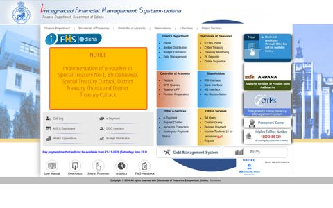 iFMS :: Integrated Financial Management System, Odisha