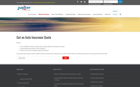 Jupiter auto – auto insurance quote