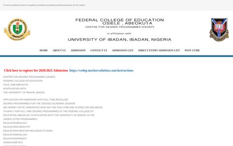 Federal College of Education Abeokuta | To be the preferred ...