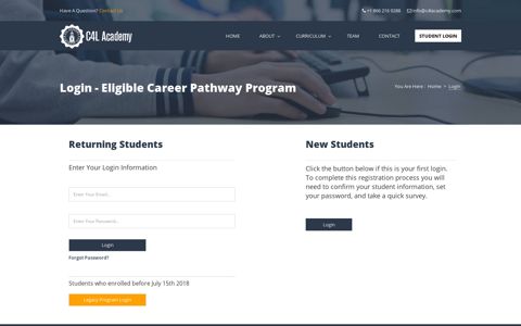Login - Eligible Career Pathway Program - C4L Academy