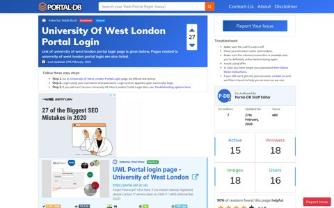 University Of West London Portal Login - Portal-DB.live