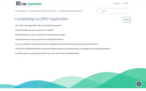 Completing my DMV Application – ID.me Support