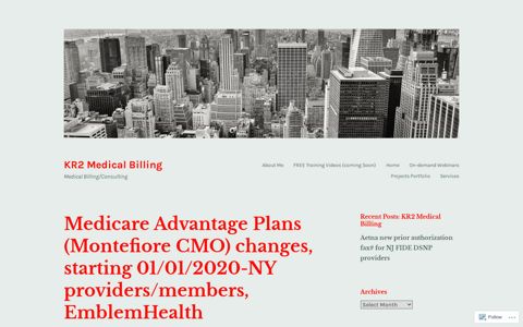 Medicare Advantage Plans (Montefiore CMO) changes ...