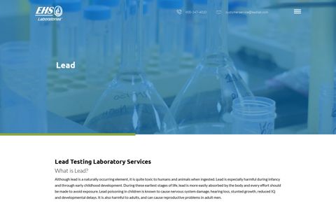 Accurate Lead Testing Lab Services | EHS Laboratories