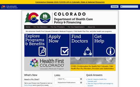 Colorado Department of Health Care Policy and Financing |