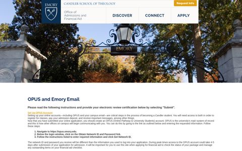 OPUS and Emory Email - Emory University