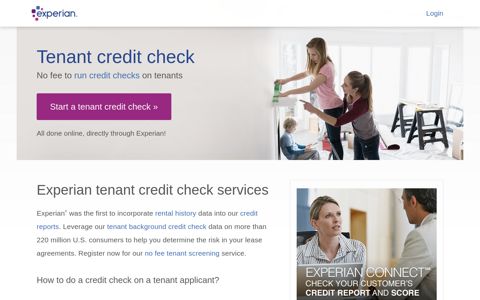 Tenant Credit Check - Experian Connect