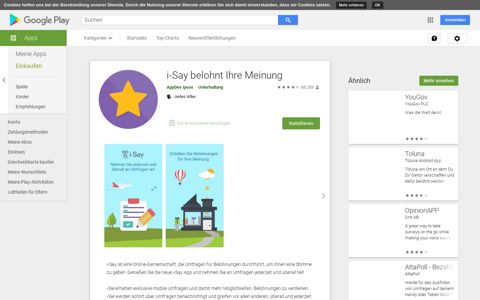 i-Say belohnt Ihre Meinung – Apps bei Google Play