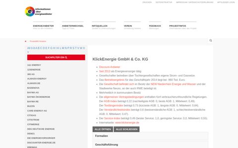 KlickEnergie GmbH & Co. KG - energieanbieterinformation.de