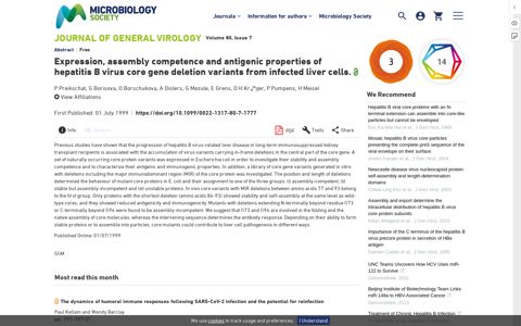 Expression, assembly competence and antigenic properties of ...