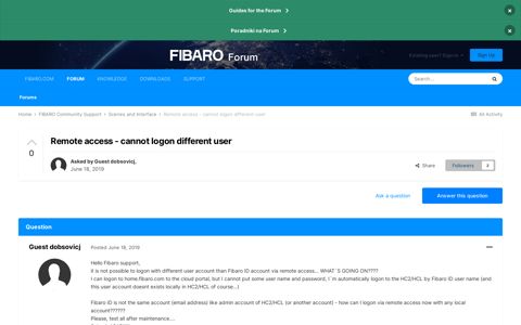 Remote access - cannot logon different user - FIBARO ...
