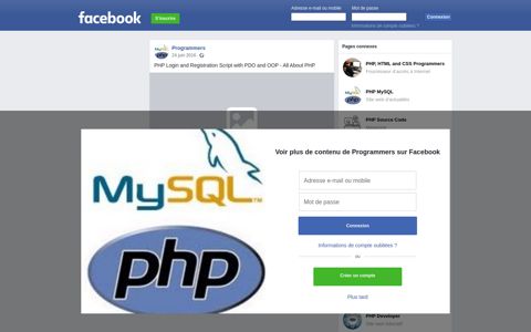 PHP Login and Registration Script with PDO... - Facebook
