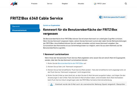 Box vergessen | FRITZ!Box 6340 Cable - AVM