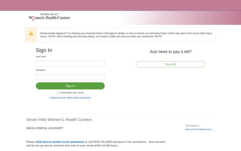 Seven Hills Women's Health Centers - Patient Portal