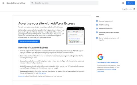 Advertise your site with AdWords Express - Google Domains ...