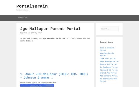 Jgs Mallapur Parent Portal - PortalsBrain - Portal Database