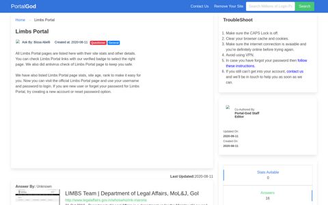 Limbs Portal Page - portal-god.com