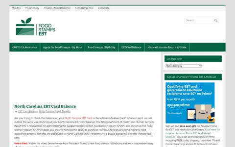North Carolina EBT Card Balance - Food Stamps EBT