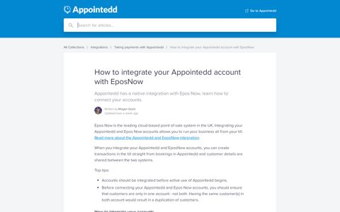 How to integrate your Appointedd account with EposNow ...