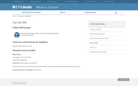 Pay My Bill — Medical Center Public Site - UVA Health System