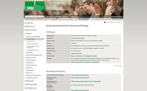 Rechtswissenschaft (Erste Juristische Prüfung) - LMU München