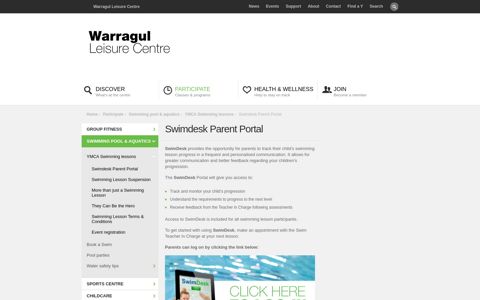 Swimdesk Parent Portal - Warragul Leisure Centre