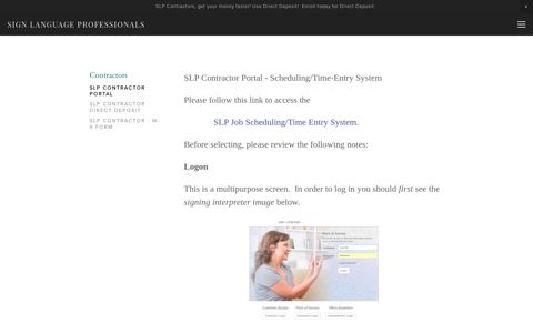 SLP Contractor Portal — Sign Language Professionals
