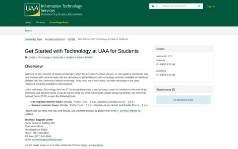 Get Started with Technology at UAA for Students