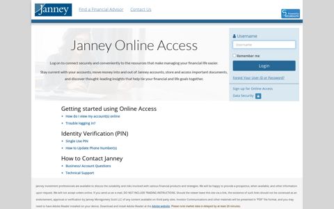 Janney Online Access