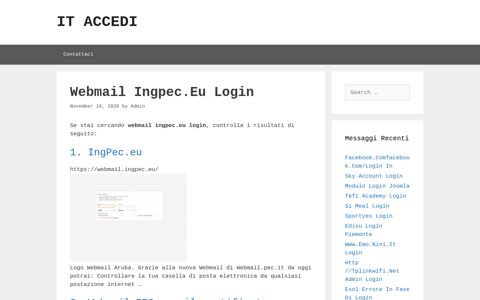Webmail Ingpec.Eu Login - ItAccedi