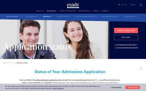 Admissions Application Status | ESADE