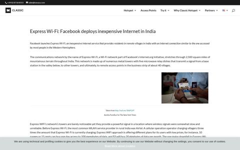 Express Wi-Fi: Facebook deploys inexpensive Internet in India