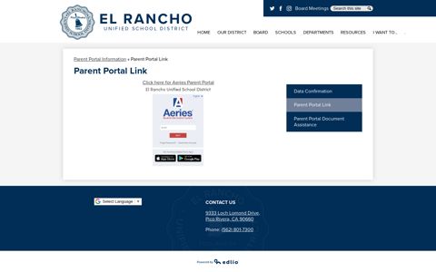 Parent Portal Link - Parent Portal Information - El Rancho ...