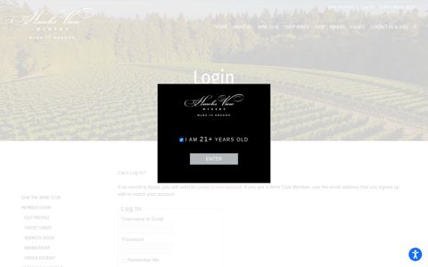 Wine Club | Member Login - Hawks View Winery